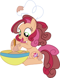 Size: 6756x8748 | Tagged: safe, artist:shootingstarsentry, oc, oc only, oc:sugar pie, earth pony, pony, absurd resolution, base used, batter, bowl, female, food, mare, offspring, parent:cheese sandwich, parent:pinkie pie, parents:cheesepie, simple background, solo, transparent background