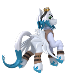 Size: 2000x2000 | Tagged: safe, artist:argos90, oc, oc:cold front, pegasus, pony, 3d, butt, commission, high res, plot, simple background, solo, transparent background