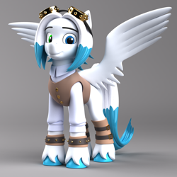 Size: 2000x2000 | Tagged: safe, artist:argos90, oc, oc:cold front, pegasus, pony, 3d, commission, high res, reference sheet, simple background, solo