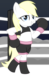Size: 1080x1680 | Tagged: safe, anonymous artist, oc, oc:aryanne, earth pony, pony, bipedal, boxing, boxing gloves, clothes, female, looking at you, smiling, solo, sports, sports bra
