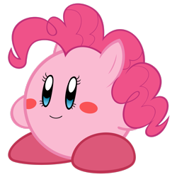 Size: 2449x2449 | Tagged: safe, artist:otfor2, pinkie pie, puffball, g4, crossover, high res, kirby (series), kirby pie, kirbyfied, simple background, solo, species swap, transparent background, vector