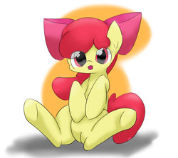 Size: 2563x2288 | Tagged: safe, artist:up_p_ab, apple bloom, earth pony, pony, g4, female, filly, foal, high res, sitting, solo, spread legs, spreading