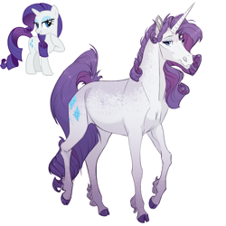 Size: 2000x2000 | Tagged: safe, artist:neighbaby, rarity, pony, unicorn, g4, cloven hooves, colored hooves, duality, eyeshadow, female, grin, high res, hoers, hoof on chest, lidded eyes, looking at you, makeup, mare, realistic anatomy, realistic horse legs, simple background, smiling, smiling at you, solo, white background