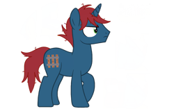 Size: 1098x691 | Tagged: safe, artist:katnekobase, artist:ry-bluepony1, oc, oc only, oc:train track, pony, unicorn, g4, base used, cutie mark, frown, full body, green eyes, hair, hooves, horn, male, mane, mean, messy mane, show accurate, side view, simple background, solo, stallion, standing, tail, transparent background, unicorn oc