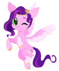 Size: 2476x3000 | Tagged: safe, artist:belka-sempai, pipp petals, pegasus, pony, g5, :3, adorapipp, chest fluff, coat markings, colored wings, cute, female, high res, leg fluff, looking at you, mare, one eye closed, simple background, smiling, smiling at you, socks (coat markings), solo, spread wings, tail, transparent background, two toned mane, two toned tail, two toned wings, unshorn fetlocks, wings, wink, winking at you