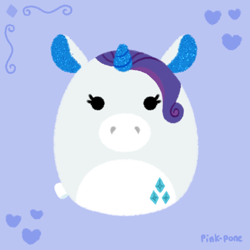 Size: 500x500 | Tagged: safe, artist:pink-pone, rarity, pony, unicorn, g4, squishmallow