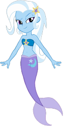 Size: 668x1311 | Tagged: safe, artist:fireluigi29, trixie, mermaid, equestria girls, g4, belly button, female, fins, fish tail, mermaid tail, mermaidized, mermay, simple background, solo, species swap, tail, transparent background