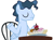 Size: 932x692 | Tagged: safe, artist:moonlightthegriffon, edit, time flies, pegasus, pony, g4, background pony, banana split, base used, chair, eyes closed, food, frown, male, shrug, simple background, solo, stallion, sundae, table, white background