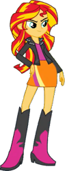 Size: 225x595 | Tagged: safe, edit, edited screencap, editor:pascalmulokozi2, screencap, sunset shimmer, human, equestria girls, g4, my little pony equestria girls, background removed, boots, clothes, high heel boots, jacket, leather jacket, shirt, shoes, simple background, skirt, solo, transparent background