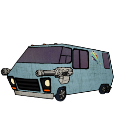 Size: 768x768 | Tagged: safe, artist:thatradhedgehog, equestria girls, gmc motorhome, no pony, simple background, the rainbooms tour bus, transparent background, twisted metal