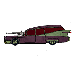 Size: 768x768 | Tagged: safe, artist:thatradhedgehog, equestria girls, g4, 1959 cadillac, cadillac, hearse, no pony, simple background, the dazzlings, the dazzlings tour bus, transparent background, twisted metal