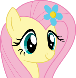 Size: 2410x2488 | Tagged: safe, artist:okaminekowiesel, fluttershy, pegasus, pony, g4, it ain't easy being breezies, bust, cute, female, flower, flower in hair, high res, mare, shyabetes, simple background, solo, transparent background, vector