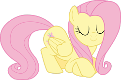 Size: 3004x1996 | Tagged: safe, artist:okaminekowiesel, fluttershy, pegasus, pony, castle mane-ia, g4, season 4, eyes closed, female, mare, simple background, solo, transparent background, vector