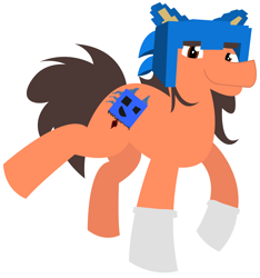 Size: 2590x2767 | Tagged: safe, artist:epsipeppower, oc, oc:robertapuddin, pony, clothes, cosplay, costume, female, high res, mare, marker, messy mane, messy tail, simple background, solo, spongebobsonic10, tail, transgender oc, white background