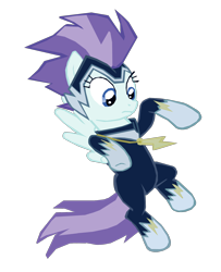 Size: 1280x1579 | Tagged: safe, artist:benpictures1, idw, zapp, pegasus, pony, g4, power ponies (episode), clothes, female, idw showified, inkscape, power ponies, recolor, simple background, solo, transparent background, vector