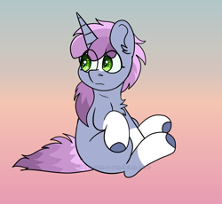 Size: 1640x1512 | Tagged: safe, artist:bluemoon, oc, oc only, oc:new moon, pony, unicorn, chest fluff, female, filly, foal, gradient background, solo