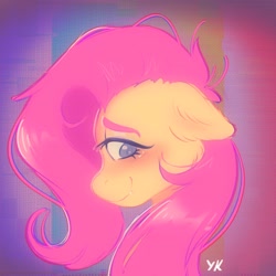 Size: 2048x2048 | Tagged: safe, artist:yumkandie, fluttershy, pegasus, pony, g4, blushing, cute, cute little fangs, fangs, female, high res, shyabetes, solo