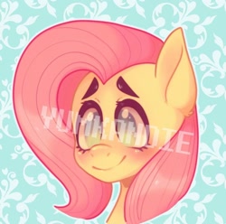 Size: 1242x1230 | Tagged: safe, artist:yumkandie, fluttershy, pegasus, pony, g4, bust, female, solo, watermark