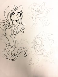 Size: 1536x2048 | Tagged: safe, artist:sibashen, fluttershy, twilight sparkle, alicorn, pegasus, pony, g4, bipedal, female, horn, mare, open mouth, open smile, smiling, traditional art, twilight sparkle (alicorn), wings