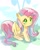 Size: 620x775 | Tagged: safe, artist:sibashen, fluttershy, pegasus, pony, g4, cute, female, mare, shyabetes, simple background, sitting, solo, white background, wings, wrong eye color