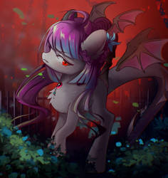 Size: 1596x1688 | Tagged: safe, artist:gale spark, oc, oc only, oc:natas malo, bat pony, pony, head wings, solo, wings