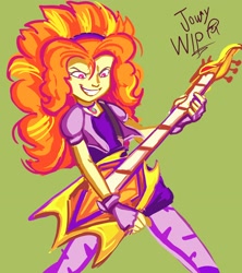 Size: 2062x2320 | Tagged: safe, artist:jowyb, adagio dazzle, human, equestria girls, g4, 2018, electric guitar, guitar, high res, musical instrument, old art, solo