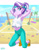 Size: 1000x1287 | Tagged: safe, artist:uotapo, gameloft, diamond tiara, human, equestria girls, g4, alternate hairstyle, armpits, beach, belly button, clothes, cute, diamondbetes, headband, midriff, ocean, palm tree, pants, ponytail, sand, shoes, sleeveless, sneakers, socks, solo, sports, sports outfit, summer, sweatpants, tank top, tree, volleyball net, water