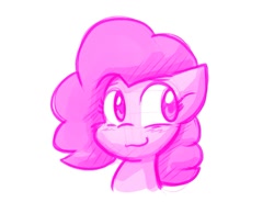 Size: 1191x878 | Tagged: safe, artist:zutcha, pinkie pie, earth pony, pony, g4, bust, colored sketch, female, limited palette, looking sideways, mare, portrait, simple background, smiling, solo, white background