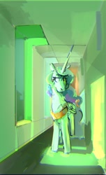 Size: 1324x2180 | Tagged: safe, artist:alumx, princess celestia, alicorn, pony, g4, hallway, solo