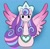 Size: 1979x1946 | Tagged: safe, artist:amynewblue, princess flurry heart, alicorn, pony, g4, adult flurry heart, crown, eyebrows, female, front view, heart, jewelry, light blue background, looking at you, mare, older, older flurry heart, peytral, regalia, signature, simple background, smiling, smiling at you, solo, spread wings, wings