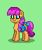 Size: 60x71 | Tagged: safe, artist:dematrix, sunny starscout, earth pony, pony, pony town, g5, bag, bow, cute, female, green background, mare, pixel art, saddle bag, simple background, solo, tail, tail bow