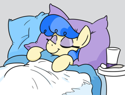 Size: 630x478 | Tagged: safe, artist:jargon scott, sapphire shores, earth pony, pony, g4, bed, eyes closed, female, mare, sapphire sweetness, sleeping, solo