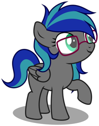 Size: 2700x3410 | Tagged: safe, artist:strategypony, oc, oc only, oc:summer breeze (pegasus), pegasus, pony, female, filly, foal, glasses, high res, pegasus oc, simple background, transparent background, wings