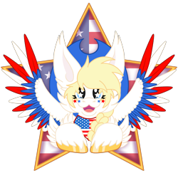 Size: 2300x2300 | Tagged: safe, oc, oc only, oc:star spangle, pegasus, pony, g5, :3, hat, high res, nation ponies, pegasus oc, ponified, simple background, solo, starry eyes, stars, transparent background, united states, wingding eyes