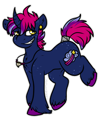 Size: 1107x1302 | Tagged: safe, artist:sexygoatgod, oc, oc only, oc:midnight star, pony, unicorn, adoptable, ear piercing, jewelry, male, necklace, piercing, pride, simple background, solo, transparent background