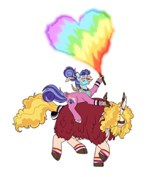 Size: 6312x7520 | Tagged: safe, artist:queenderpyturtle, oc, oc:rotgut, oc:scrapjack, hippogriff, hybrid, original species, yakony, absurd resolution, duo, duo female, female, fire, heart, pride, simple background, sticker, tail, tail wrap, white background
