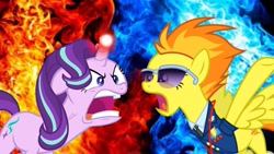 Size: 1280x720 | Tagged: safe, spitfire, starlight glimmer, all bottled up, g4, wonderbolts academy, 100% rage, 200% angry, angry, argument, debate, furious, rage, ragelight glimmer, vein, yelling, you're fired