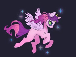 Size: 1076x807 | Tagged: safe, artist:cutesykill, pipp petals, pegasus, pony, g5, flying, looking at you, smiling, solo, sparkles, spread wings, wings