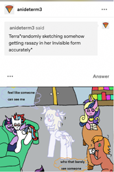 Size: 1174x1765 | Tagged: safe, artist:ask-luciavampire, oc, alicorn, earth pony, pony, undead, vampire, ask, ask-canterlot-academy, invisible, tumblr