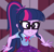 Size: 1031x990 | Tagged: safe, screencap, sci-twi, twilight sparkle, human, equestria girls, equestria girls specials, g4, my little pony equestria girls: better together, my little pony equestria girls: holidays unwrapped, the cider louse fools, bowtie, clothes, cropped, fingers, geode of telekinesis, glasses, grin, jewelry, magical geodes, pendant, pocket, polo shirt, ponytail, skirt, smiling, smirk, solo, teeth