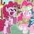 Size: 180x180 | Tagged: safe, pinkie pie, earth pony, pony, g4, bag, clothes, dusk till dawn, eyes closed, female, friday night funkin', funkin' is magic, goggles, mare, pibby, ponyville, riding a pony, saddle bag, self paradox, self ponidox, shocked, smiling, socks, youtube link