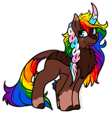 Size: 1260x1384 | Tagged: safe, artist:sexygoatgod, oc, oc only, kirin, adoptable, braid, female, pride, simple background, solo, transparent background