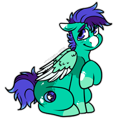 Size: 1304x1304 | Tagged: safe, artist:sexygoatgod, oc, oc only, pegasus, pony, adoptable, coat markings, floppy ears, folded wings, full body, gay pride flag, male, outline, pegasus oc, pride, pride flag, raised hoof, signature, simple background, sitting, solo, stallion, transparent background, white outline, wings