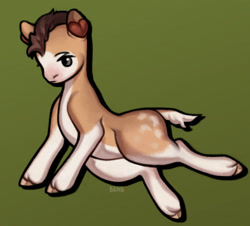 Size: 1280x1156 | Tagged: safe, artist:b2mr, oc, oc only, earth pony, pony, blank flank, green background, lying down, male, misleading thumbnail, on side, simple background, solo, stallion, unshorn fetlocks