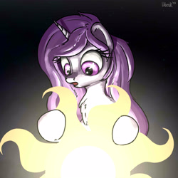 Size: 5000x5000 | Tagged: safe, artist:uteuk, princess celestia, alicorn, pony, g4, cewestia, female, filly, foal, pink-mane celestia, solo, space, sun, tangible heavenly object, younger