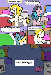 Size: 1058x1540 | Tagged: safe, artist:ask-luciavampire, oc, cat, cat pony, original species, undead, vampire, vampony, wolf, wolf pony, ask-canterlot-academy, comic, sleeping, tumblr