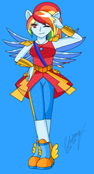 Size: 1100x2032 | Tagged: safe, artist:denisseguadiana, rainbow dash, human, equestria girls, g4, my little pony equestria girls: legend of everfree, clothes, crystal guardian, crystal wings, one eye closed, shoes, sneakers, solo, wings, wink
