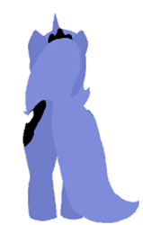 Size: 243x382 | Tagged: safe, artist:thepanther17fan, princess luna, alicorn, pony, g4, crown, female, horn, jewelry, mare, moon, rear view, regalia, s1 luna, simple background, white background