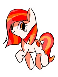 Size: 768x1024 | Tagged: safe, artist:pnpn_721, oc, oc only, oc:poniko, earth pony, pony, female, looking at you, mare, raised hoof, simple background, smiling, smiling at you, solo, white background