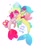 Size: 500x614 | Tagged: safe, artist:cutesykill, pinkie pie, princess skystar, earth pony, seapony (g4), g4, my little pony: the movie, blue eyes, blue mane, dorsal fin, duo, eyes closed, female, fin wings, fins, fish tail, flowing tail, glowing, happy, jewelry, lesbian, looking at each other, looking at someone, mare, necklace, open mouth, pearl necklace, race swap, seaponified, seapony pinkie pie, ship:skypie, shipping, simple background, smiling, species swap, tail, teeth, underwater, white background, wings